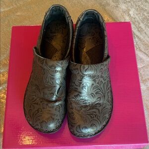 Born Embossed Floral Brown Slip-Ons